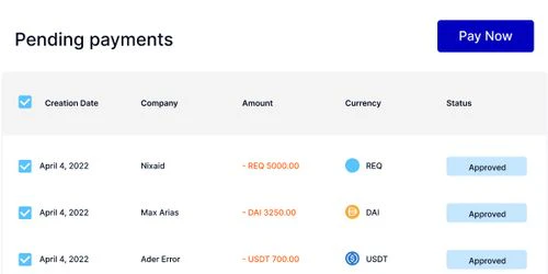 screenshot of Request Finance